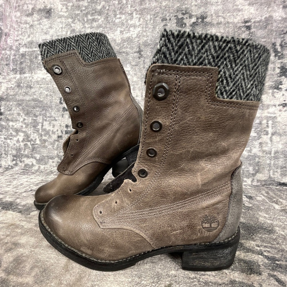Timberland Womens 6.5 Whittemore Boots Harris Tweed Brown Heritage Dark Academia